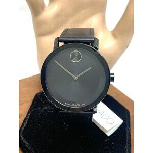 Movado Men's Watch 3601123 Bold Evolution Swiss Quartz Black Dial Leather Band
